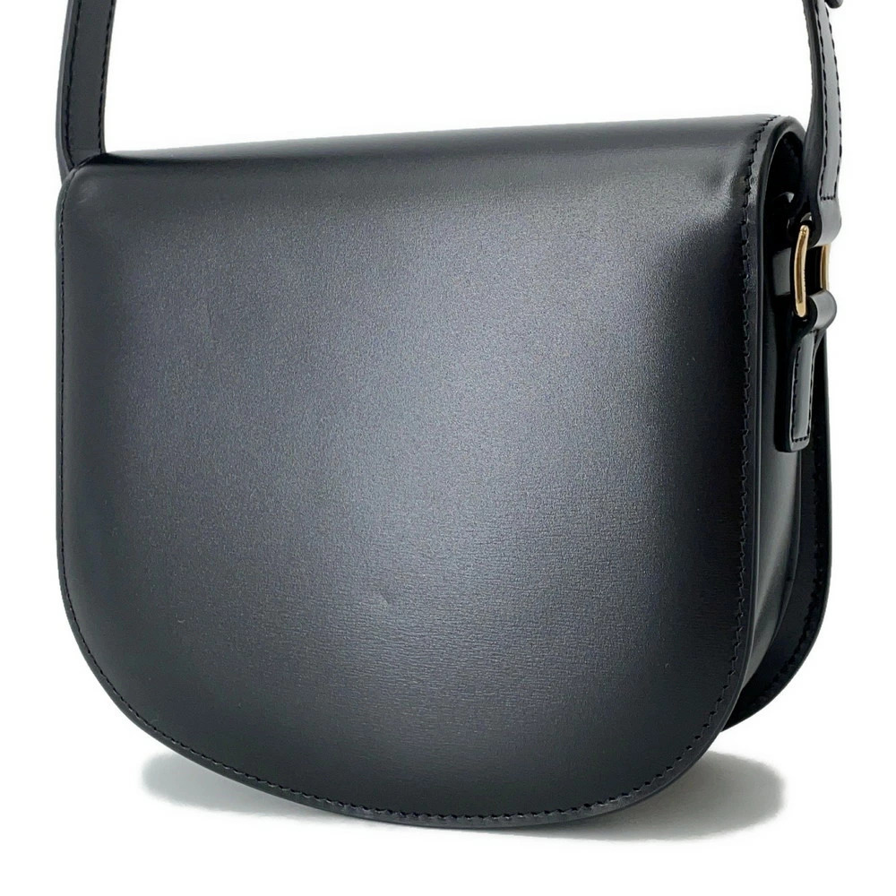 Celine Triomphe Teen Buzas Shoulder Bag Leather Black - Picture 2 of 12